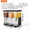 Vevor Commercial Beverage Dispenser 4.8 Gal x 3 Tanks Cold Beverage Machine New