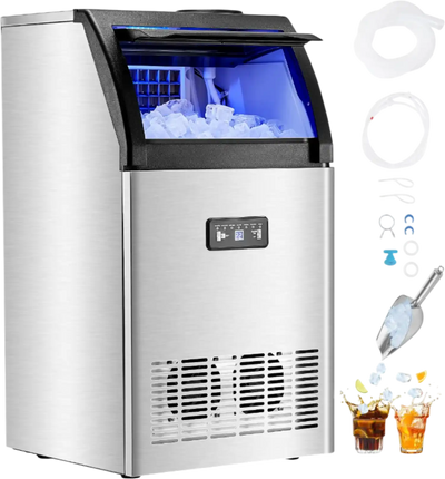 Vevor Commercial Ice Maker 130 Lbs/24H Freestanding Machine with 33 Lbs Storage New