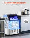 Vevor Commercial Ice Maker 130 Lbs/24H Freestanding Machine with 33 Lbs Storage New