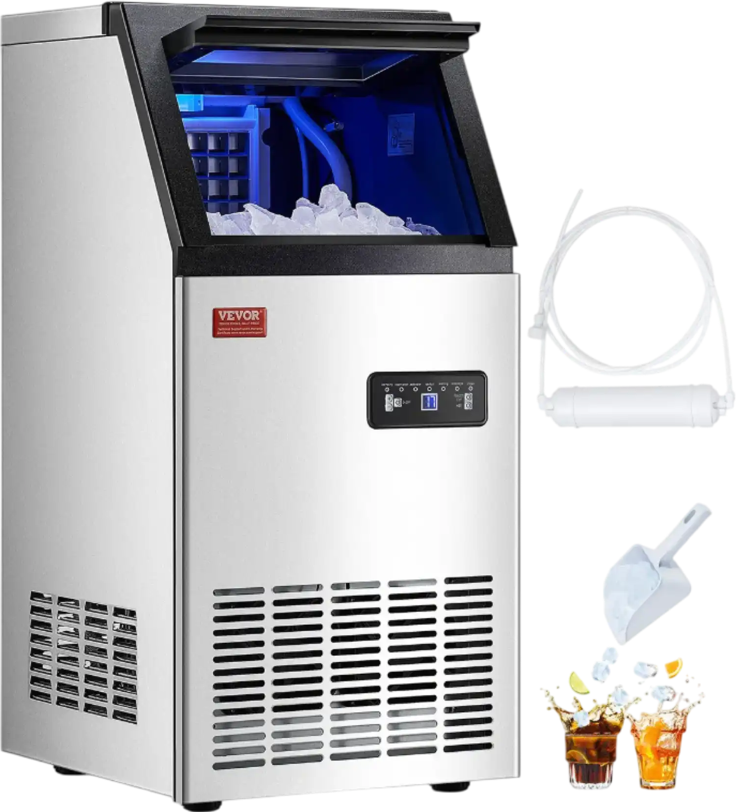 Vevor Commercial Ice Maker 100 Lbs/24H 36 Cubes Freestanding with Self-Cleaning New