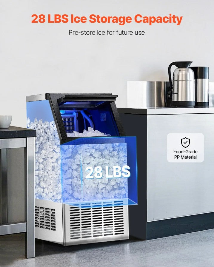 Vevor Commercial Ice Maker 100 Lbs/24H 36 Cubes Freestanding with Self-Cleaning New