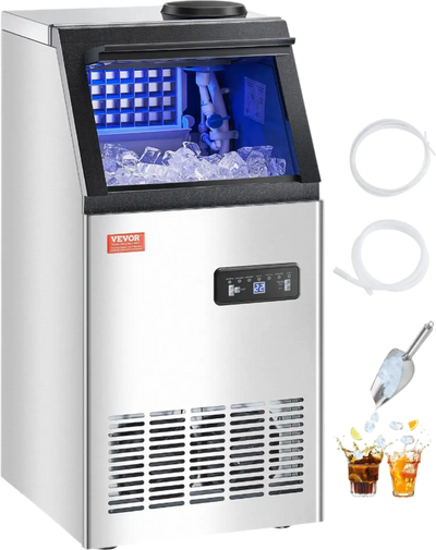 Vevor Commercial Ice Maker 120 Lb/24H Freestanding with 36-Cube Tray and 28 Lb Storage New