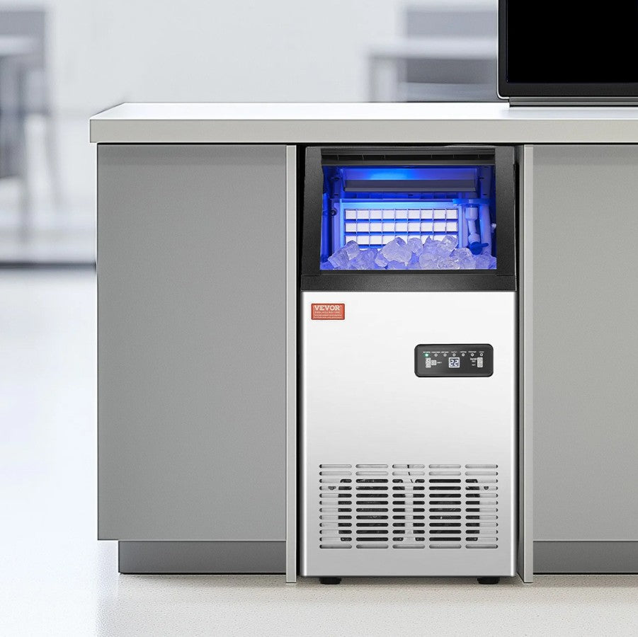 Vevor Commercial Ice Maker 120 Lb/24H Freestanding with 36-Cube Tray and 28 Lb Storage New