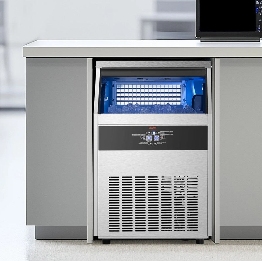 Vevor Commercial Ice Maker 200 Lbs/24H with 66 Lbs Storage and Self-Cleaning New