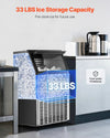 Vevor Commercial Ice Maker 150 Lbs/Day 33 Lbs Storage Dual Water Inlet and Self-Cleaning New
