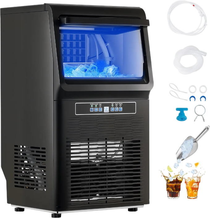 Vevor Commercial Ice Maker 80 Lbs/Day with 12 Lbs Storage and Self-Cleaning New