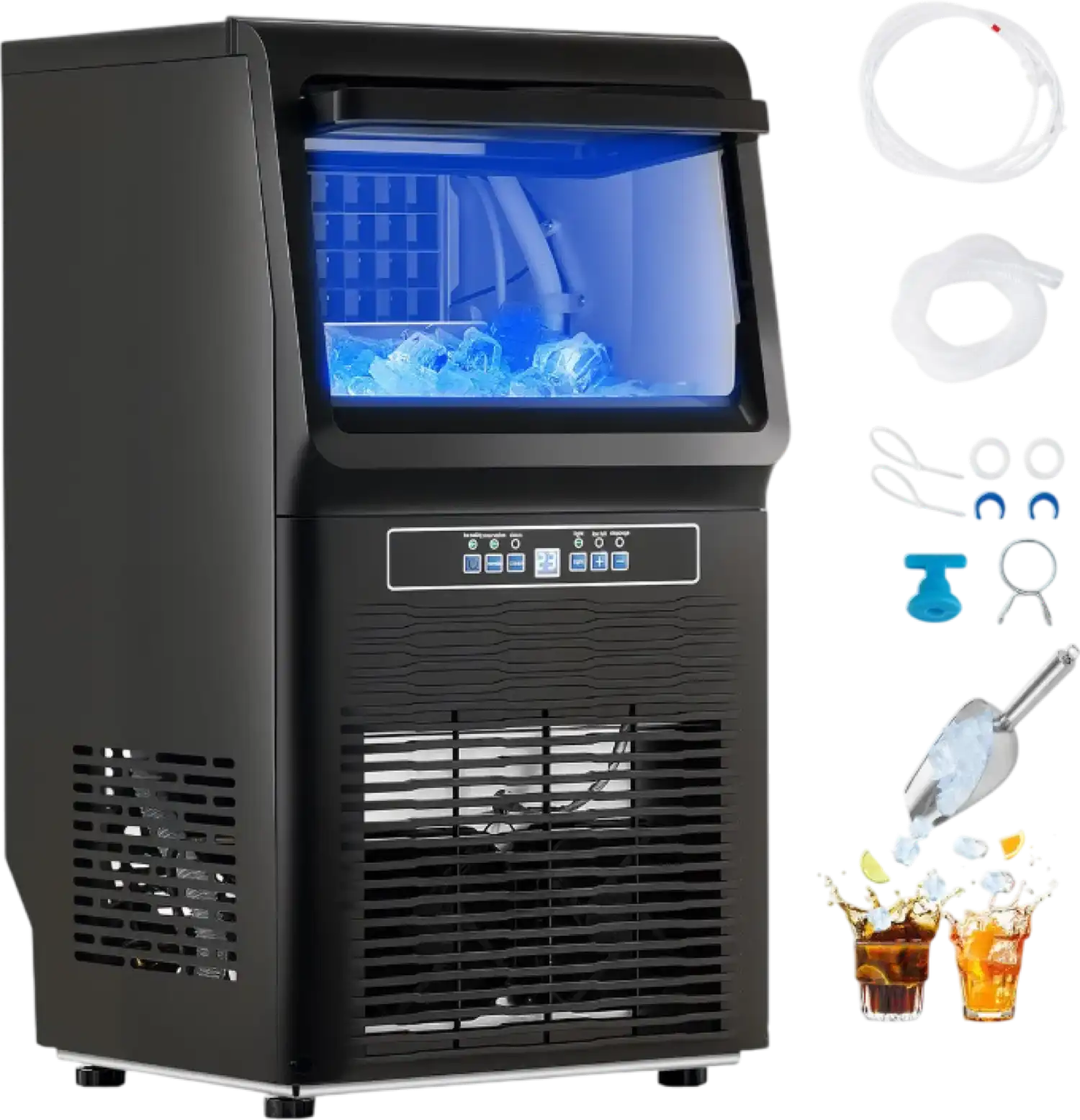 Vevor Commercial Ice Maker 80 Lbs/Day with 12 Lbs Storage and Self-Cleaning New