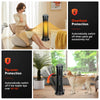 1500W PTC fast heating space heater with remote control, featuring tip-over protection and 60° oscillation for cozy.