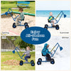 Blue sand digger for kids with 2-handed controls, adjustable arms, and 360-degree swivel for all-season outdoor fun.