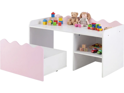 Costway Scalloped Kids Bookshelf Toy Storage Organizer 81621400 New