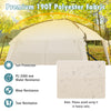 Beige 10 x 10 feet screened canopy tent with zippered door, made of tear-resistant 190T polyester for camping and.