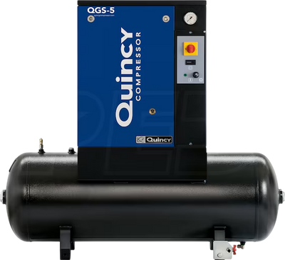 Quincy QGS Air Compressor 5 HP 60 Gallon Tank-Mounted Rotary Screw 1-Phase 230V New