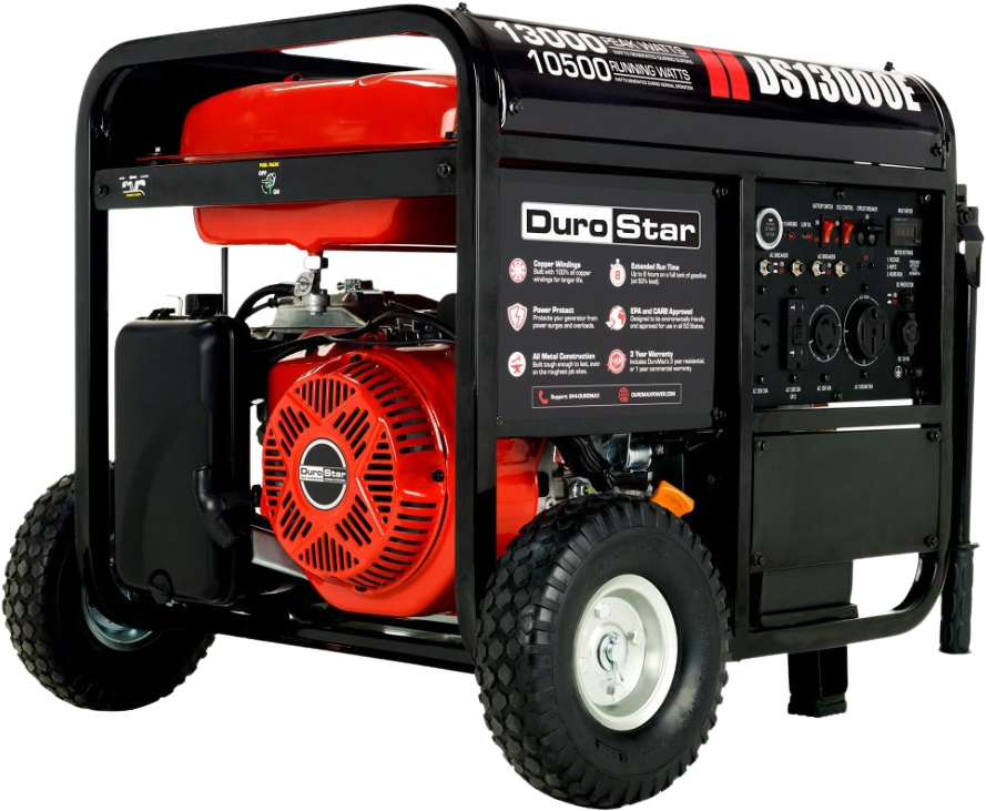 DuroMax / DuroStar DS13000E 10500W/13000W Electric Start Gas Generator New (Red Version of XP13000E)