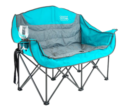 Creative Wagons 812505 Luxury Loveseat Folding Wine Chair Teal New