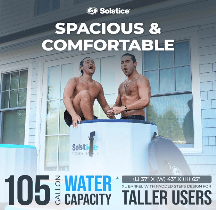 Swimline Solstice 25026 Recovery Barrel Inflatable Cold Tub 100 Gal. with Steps and Lid New