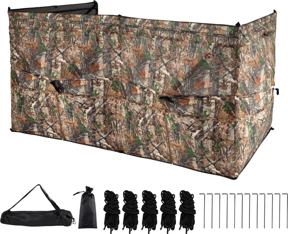 See-Through Hunting Blind Panel with Dog Door Pop up Waterflow Blind for 1-3 People