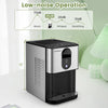 Self-dispensing nugget ice maker in silver with a 3.3 lbs capacity, featuring low-noise operation for convenient use.
