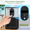 Self-dispensing nugget ice maker in silver with one-button operation and ice full indicator for easy ice production.