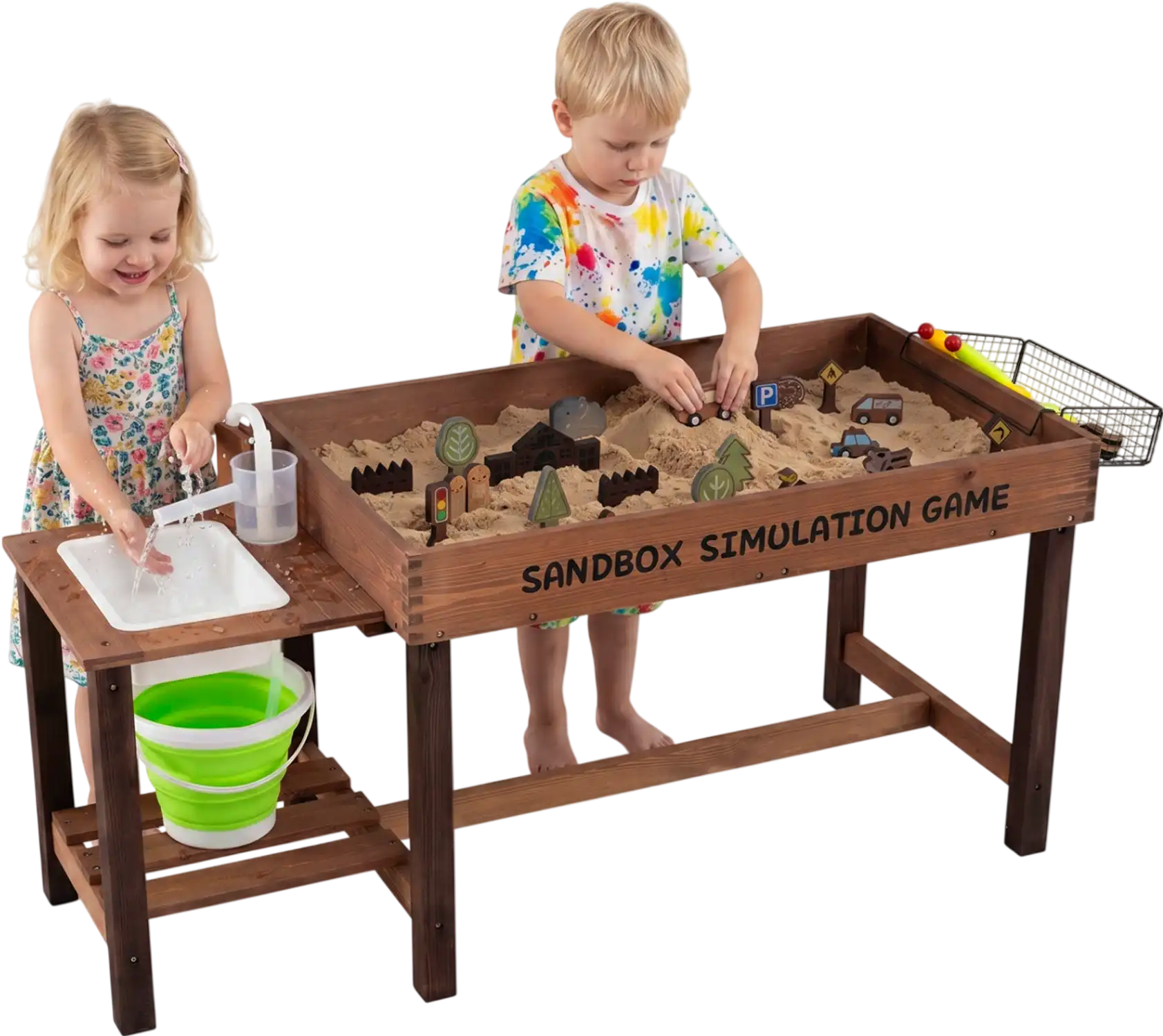 Costway Sensory Table Water Pump Sink 33 Sand Toys for Toddlers 13393273 New