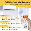 Remote control for Serie Airtural 12000 BTU split air conditioner with 7 modes and 4 wind speeds for year-round comfort.