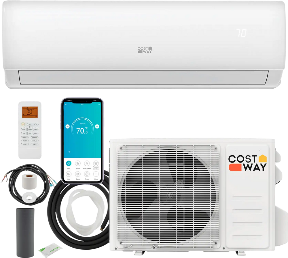 Aire acondicionado split Serie EchoCool de 23000 BTU con control remoto y tecnología inverter, ideal para habitaciones.