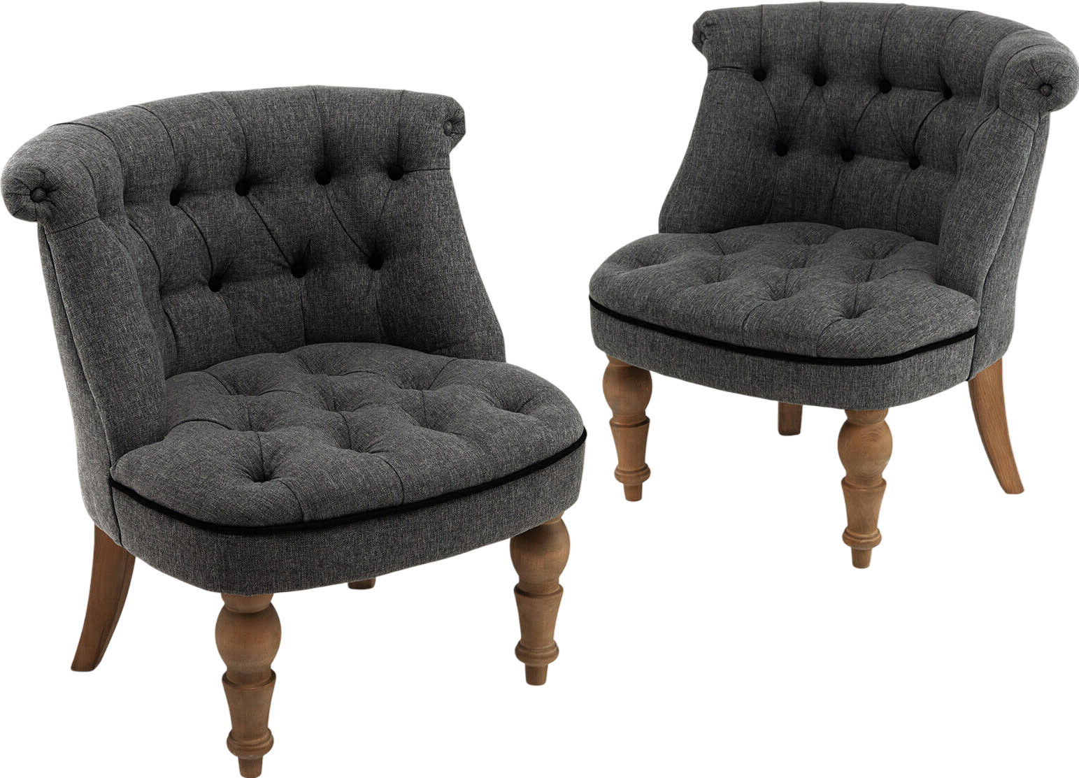 Costway Upholstered Armless Chairs with Beech Wood Legs Set of 2 New