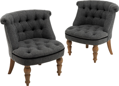 Costway Upholstered Armless Chairs with Beech Wood Legs Set of 2 New