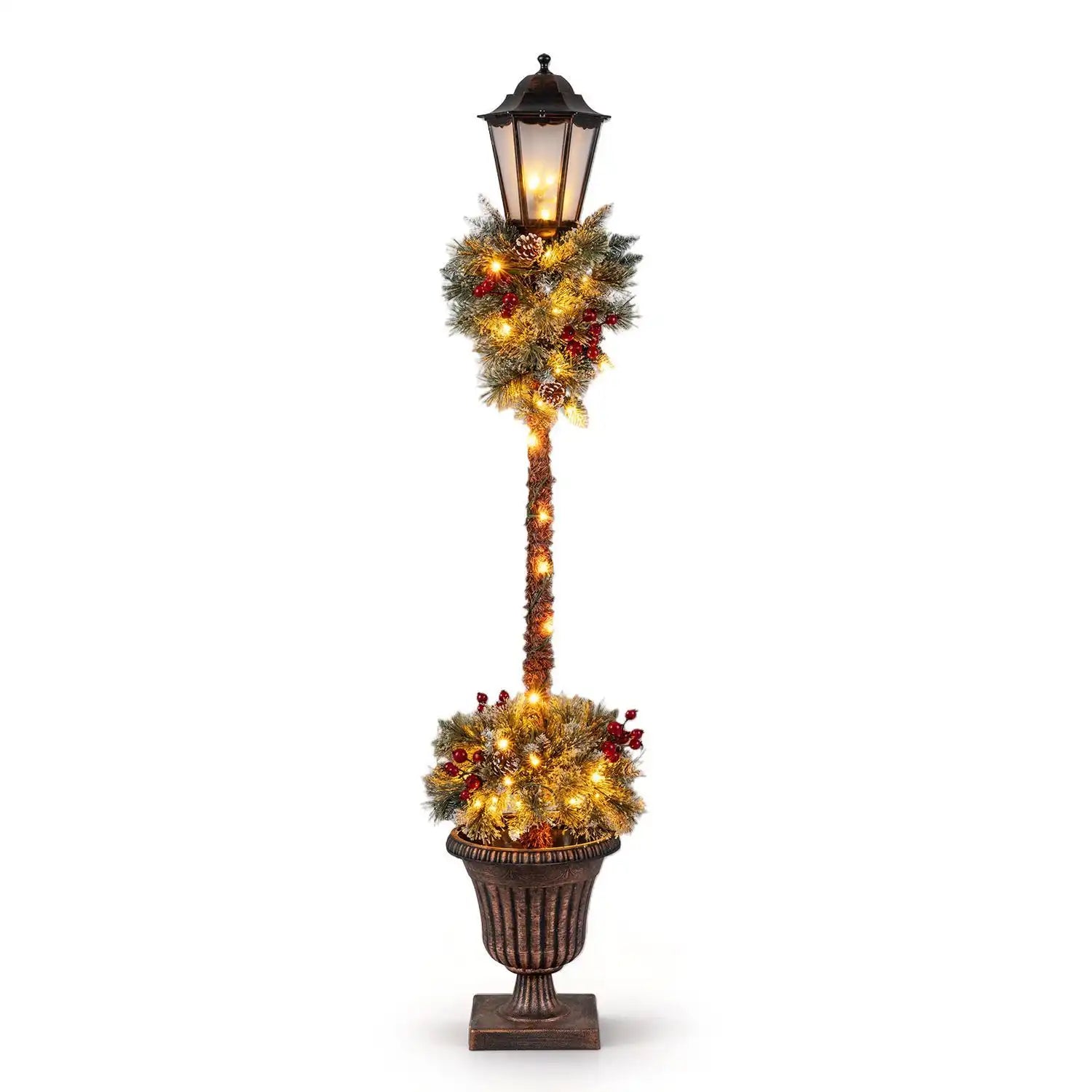 Costway 5.4' Lighted Outdoor Christmas Lamp Post Decoration 29596175 New