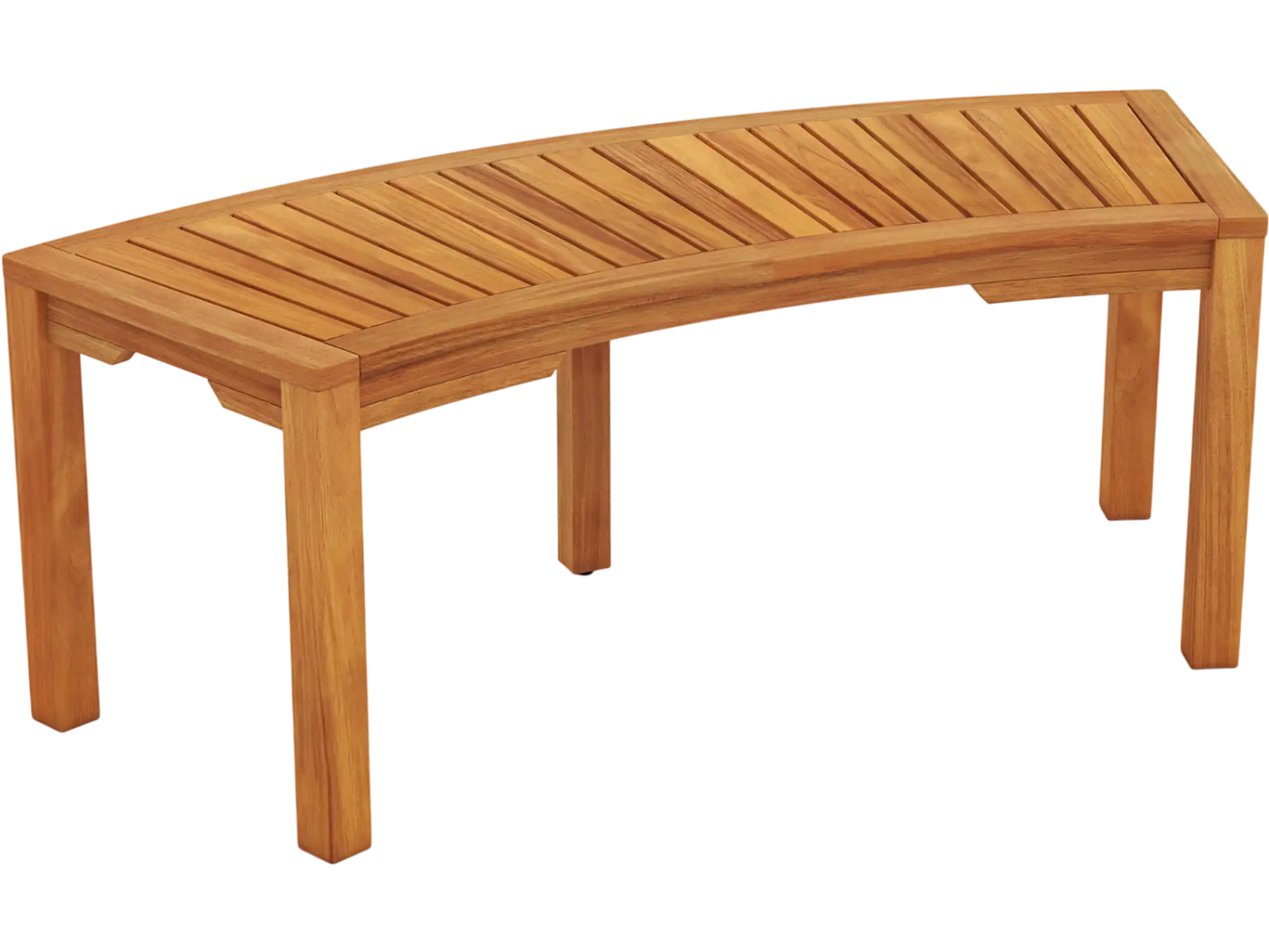 Costway Outdoor Acacia Wood Curved Garden Bench 2-Person 814672935 New