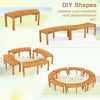 Curved acacia wood outdoor bench for 2, showcasing DIY shapes and elegant design for patios and gardens.
