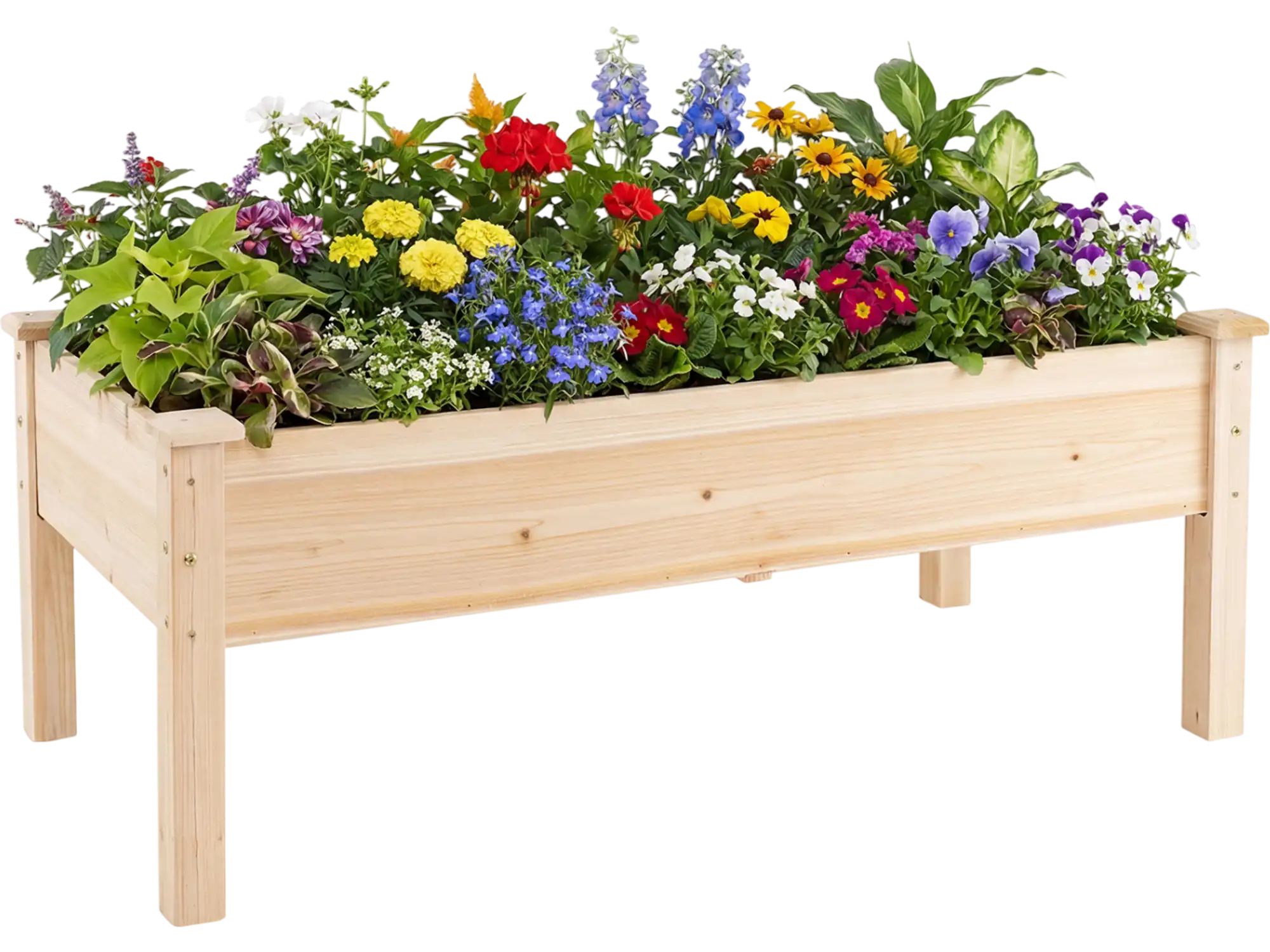 Costway Wooden Raised Garden Bed with Legs Elevated Planter Box 77853053 New