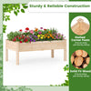 Wooden raised garden bed made of natural fir wood, featuring slotted corner posts and ample planting area for versatile.
