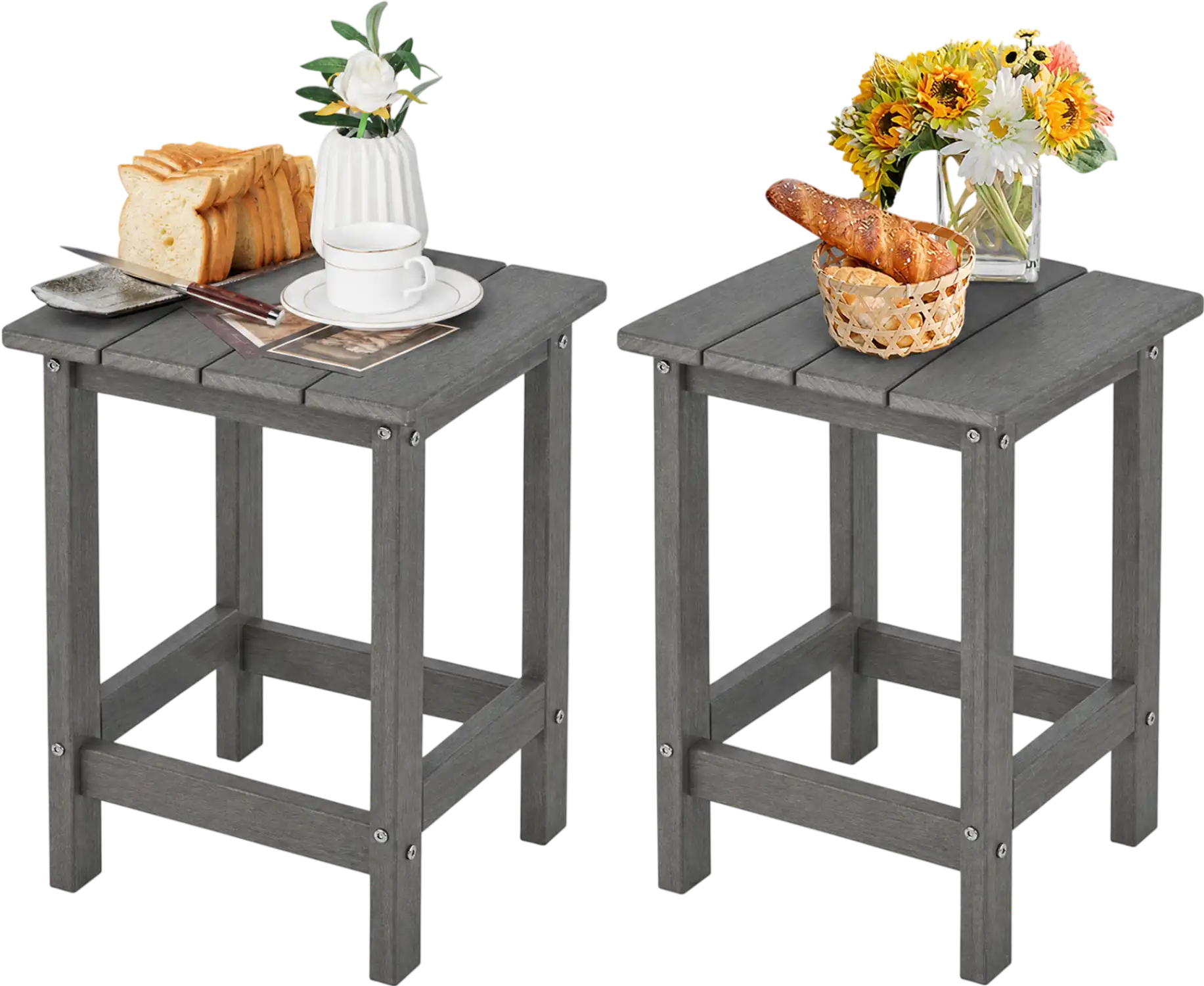 Costway Set of 2 Weather-Resistant Adirondack Side Table 14