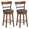 Costway Bar Stool 25.5" Set of 2 Swivel Counter Height with Backrest and Footrest New