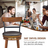 Costway Bar Stool 25.5" Set of 2 Swivel Counter Height with Backrest and Footrest New