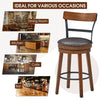 Costway Bar Stool 25.5" Set of 2 Swivel Counter Height with Backrest and Footrest New