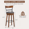 Costway Bar Stool 30.5" Set of 2 Swivel Counter Height with Backrest and Footrest New