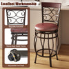 Vintage 26-inch bar stool with backrest, swivel seat, and heavy-duty metal frame, ideal for kitchen or bar use.