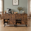 Set of 2 31" Buffet Cabinet with 2 Drawers and Open Compartments for Kitchen-Rustic Brown - Gallery View 1 of 8