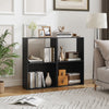 Black 3-tier bookshelf with open storage compartments, ideal for organizing books and decor in any living space.