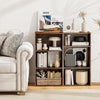 Set of 2 3-Tier Cube Bookcase with Adjustable Shelves for Home Office-Rustic Brown - Gallery View 1 of 2
