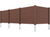 Set of 2 brown air conditioner fence panels with metal ground stakes, ideal for outdoor use and easy installation.