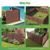 Set of 2 brown air conditioner fence panels with metal ground stakes, ideal for pet fencing and trash can enclosures.