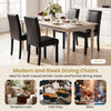 Set of 2 faux leather upholstered dining chairs with solid wood legs, ideal for casual and formal dining areas.