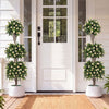 Set of 2 51" Artificial Topiary Tree with 3 Topiary Balls Sun-Resistant Fake Bushes-White - Gallery View 1 of 10
