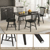 Black Windsor dining chair set featuring a high spindle back, sturdy rubber wood frame, and non-slip foot pads for.