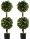Set of 2 Artificial Double Topiary Ball Trees