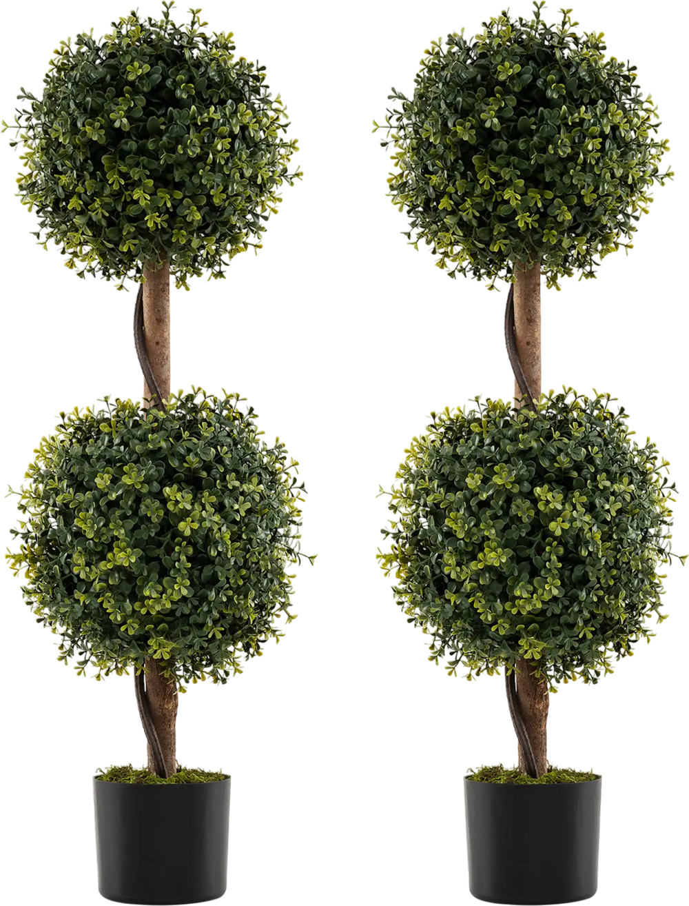 Set of 2 Artificial Double Topiary Ball Trees