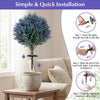 Set of 2 artificial lavender topiary ball trees with ground spikes for easy indoor and outdoor decoration.