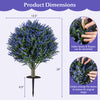 Artificial lavender topiary ball tree, 24" tall, made of PE material, perfect for indoor or outdoor decoration.